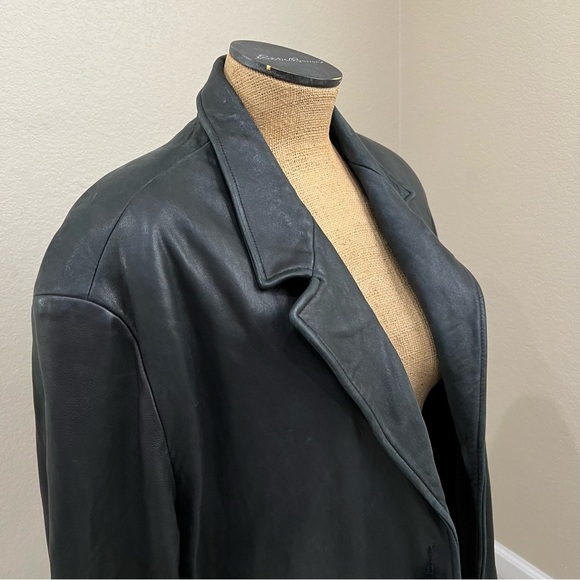 Couture by J. Park Lamb Leather Jacket Black Men's Size Large Button Down, - Picture 4 of 16